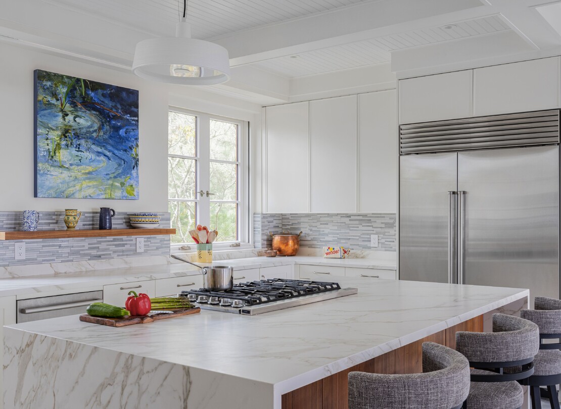 waterfall kitchen island