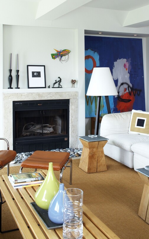 ptown living room fireplace