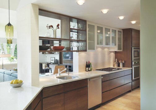 modern walnut kitchen